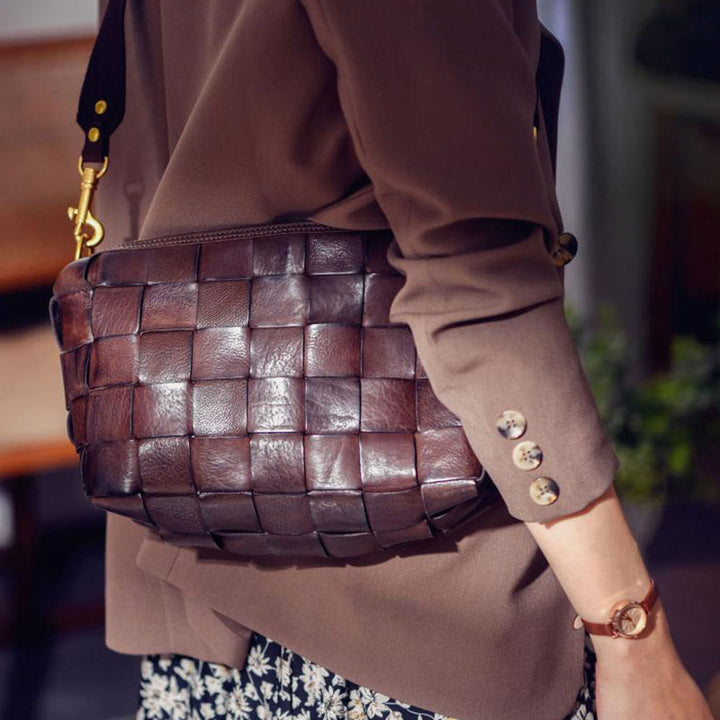 Umhängetasche für Damen, breiter Riemen, Retro-Tasche mit großem Fassungsvermögen