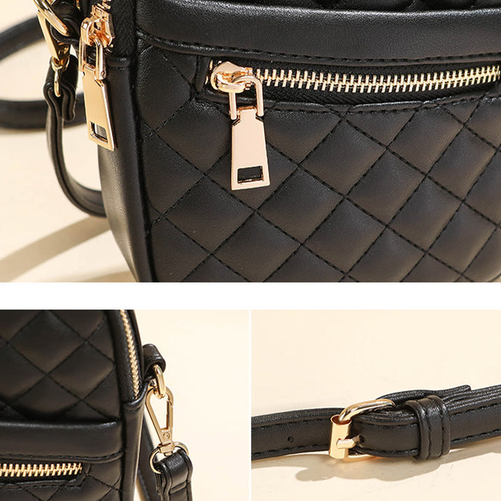 Handytasche für Damen mit Rautenmuster, einfarbig, Mini-Tasche