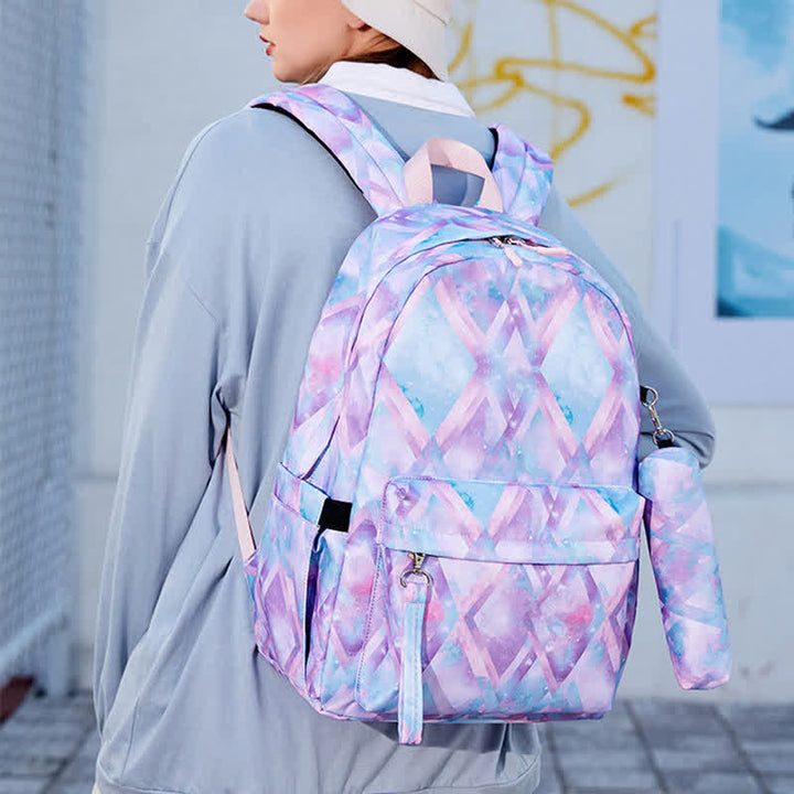 Schulrucksack Daypack Süßes 3-teiliges Schulranzen-Set mit USB-Ladeanschluss