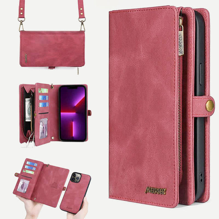 2-in-1-Telefontasche/Geldbörsenhülle für iPhone mit Umhängegurt