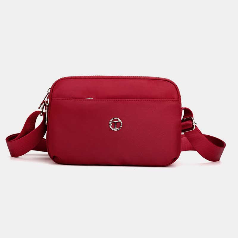 Kleine Umhängetasche mit dreifachem Reißverschluss für Damen, leichte, lässige Schultertasche