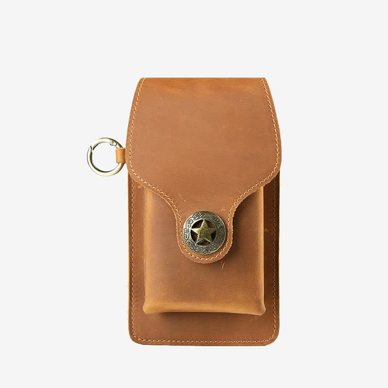 Echtes Leder Telefon Holster für Männer EDC Telefon Gürtel Pack Tasche