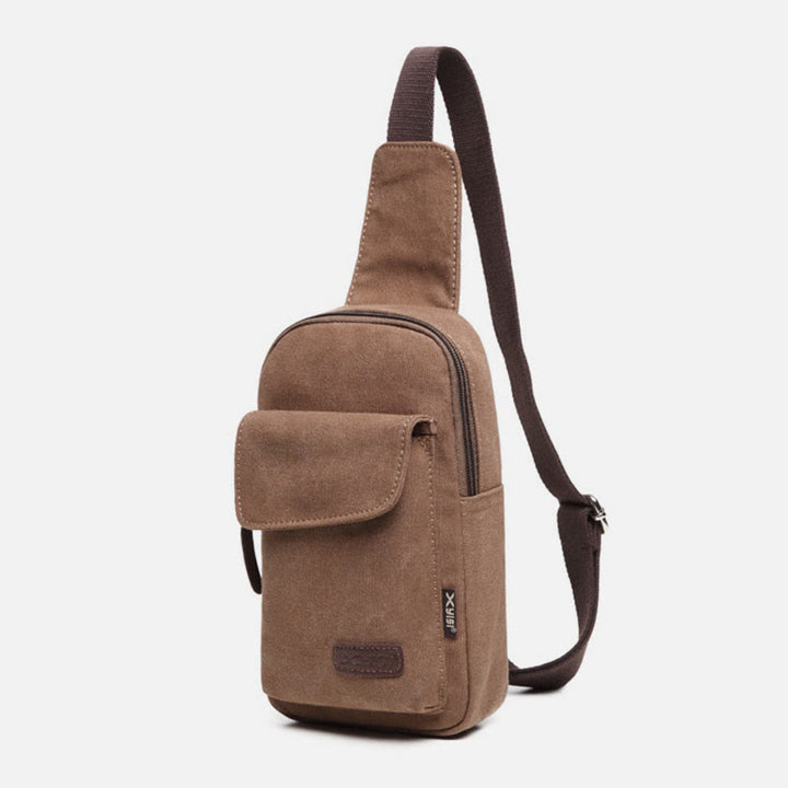 Sling Bag für Herren, multifunktionale Brusttasche aus Canvas für Outdoor-Sport und Freizeit