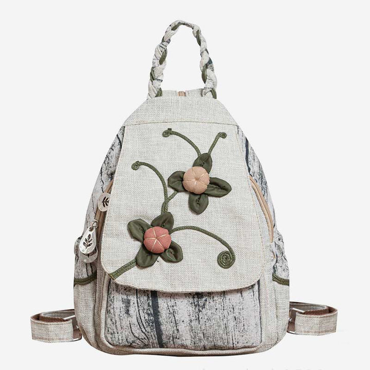 Multifunktionaler Rucksack mit großem Fassungsvermögen und nationalem Blumendruck