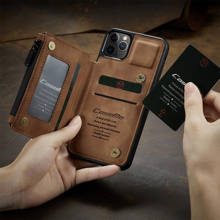 2 IN 1 Anti-Diebstahl RFID Telefon Tasche Brieftasche Smartphone Fall Kompatibel mit iPhone