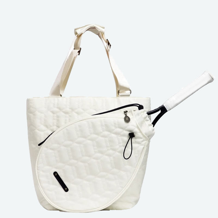 Damen Nylon Schlägertasche Weiß Outdoor Badminton Sport Schultertasche