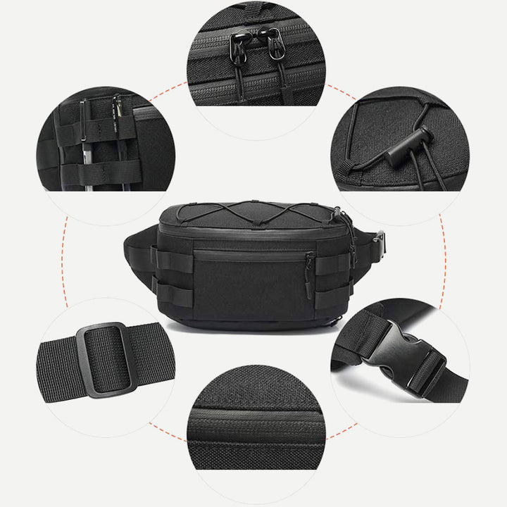 Taktische Hüfttasche, große Kapazität, funktionale Schultertasche
