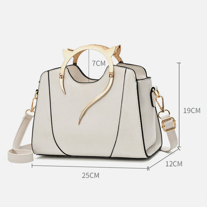 Süße Handtasche in Katzenform mit Griff für Damen, verstellbarer Riemen, Umhängetasche