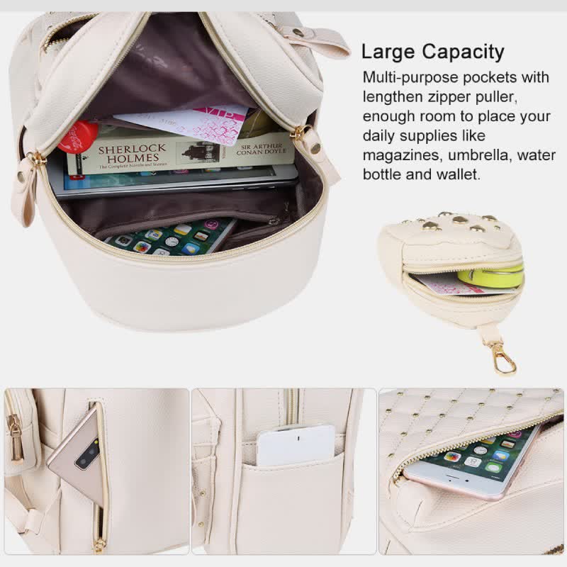Mini-Rucksack für Damen, modischer Reiserucksack, Geldbörse mit kleiner Tasche