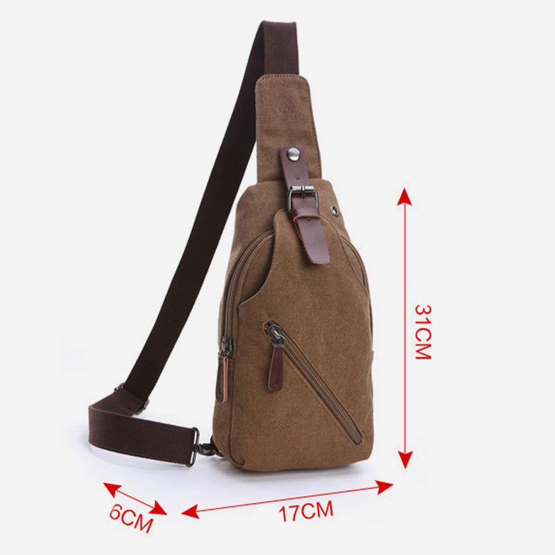 Multifunktionale Schultertasche aus Canvas im Vintage-Stil