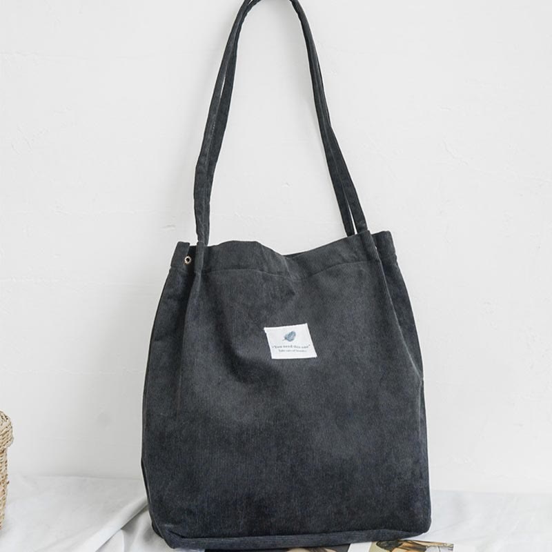 Tragetasche für Damen, großes Fassungsvermögen, Cord-Schultertasche