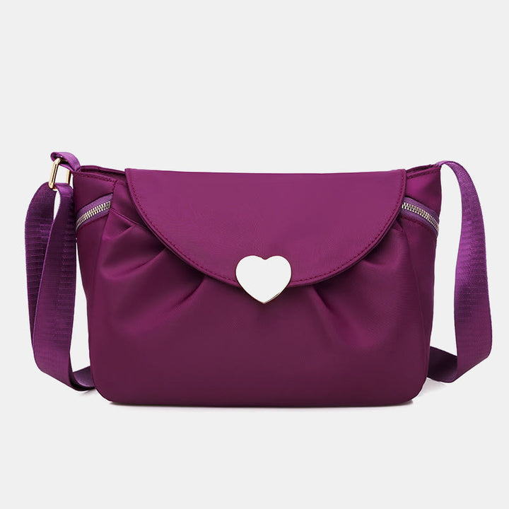 Umhängetasche für Damen mit Herzschnalle, wasserdichte Oxford-Tasche
