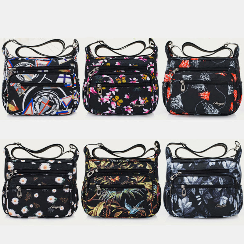 Damen Umhängetasche Multi-Pocket Nylon Schulter Handtasche Geldbörsen Reisetaschen