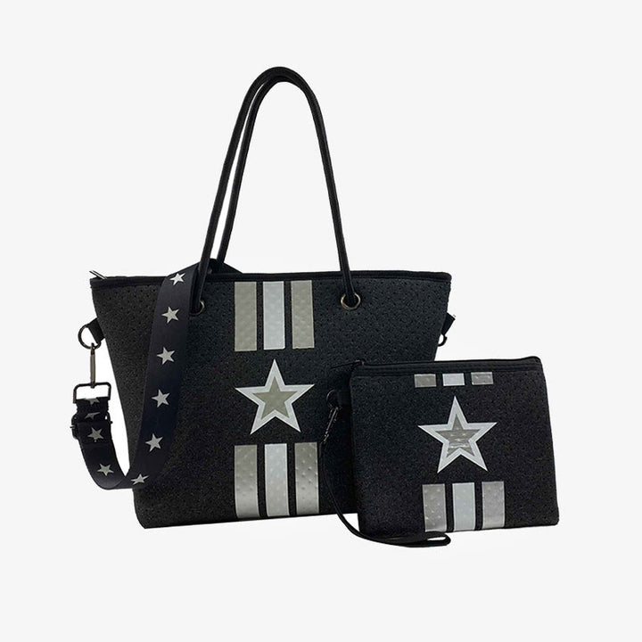 Tragetaschen-Set für Pendler, Rückentasche, breiter Riemen, Schultertasche
