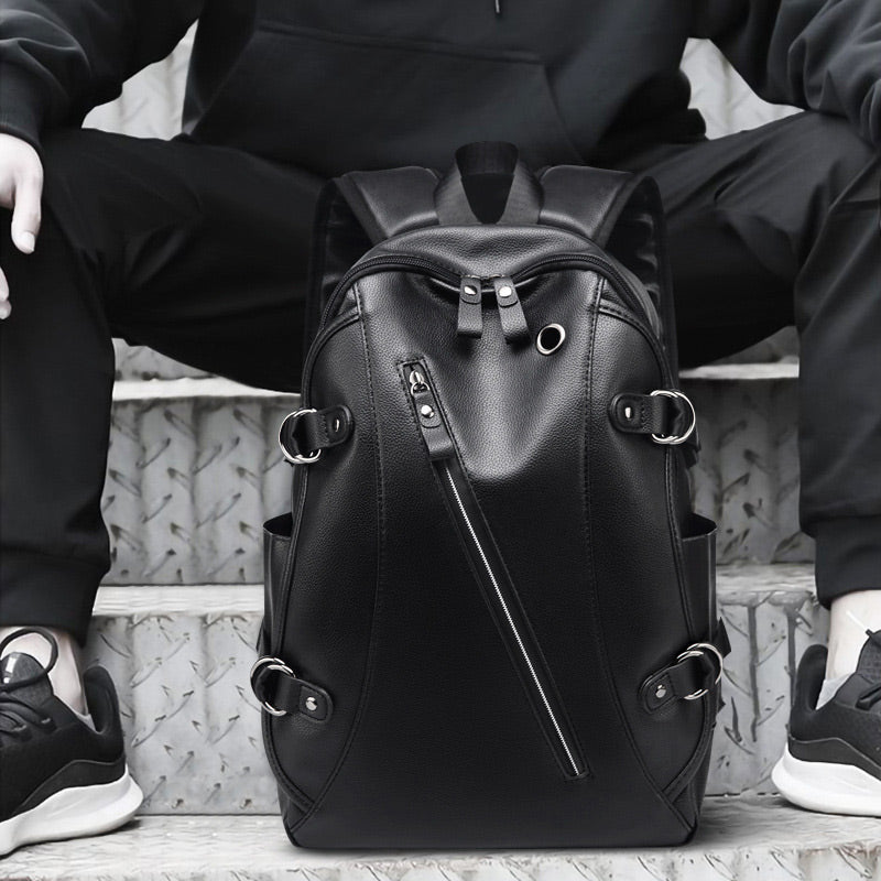 Multifunktionaler Diebstahlschutz-Lederrucksack mit großer Kapazität und USB-Ladeanschluss