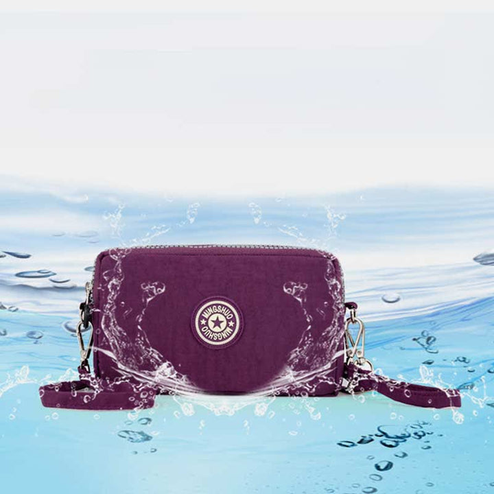 3 Zip Mini Umhängetasche Leichte Handy Brieftasche Lange Armband Geldbörsen