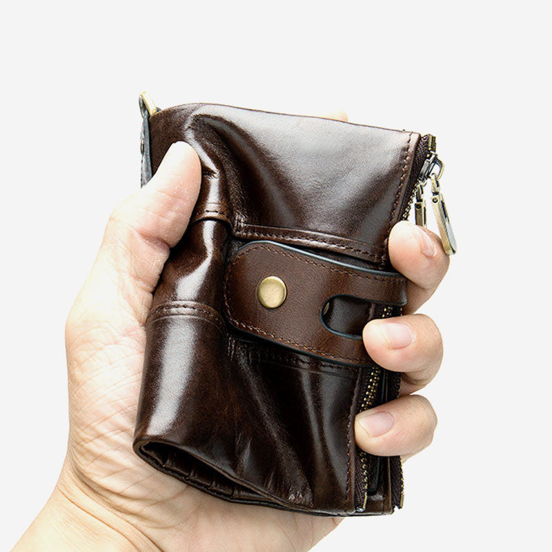 RFID-blockierender Kartenhalter aus echtem Leder