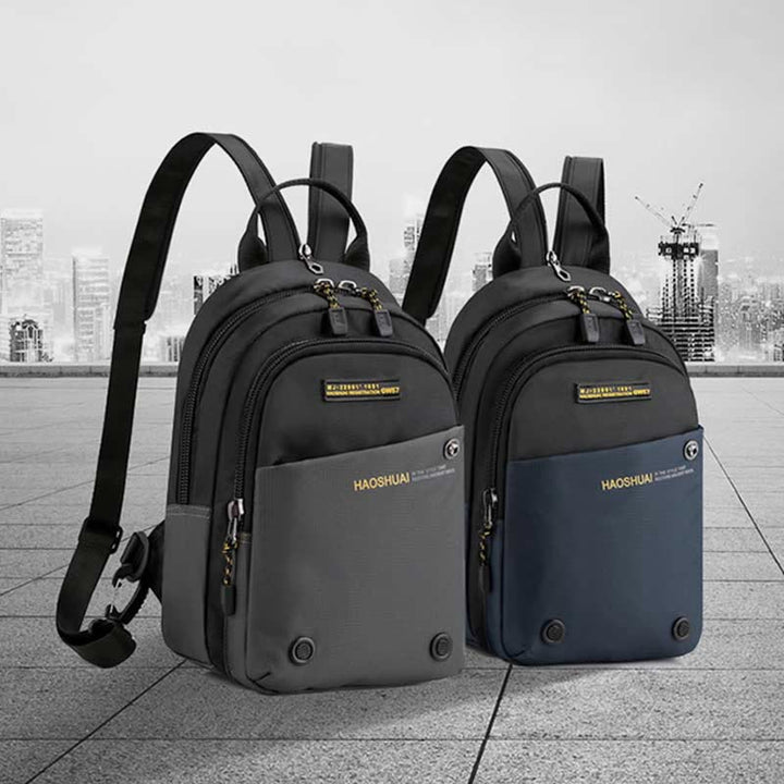 Schultertasche für Herren, lässig, wasserdicht, verstellbare Reißverschlussgurte, Rucksack