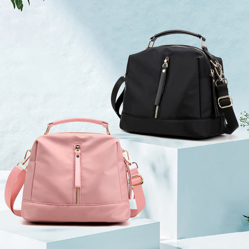 Kleine Umhängetasche mit Doppelreißverschluss, Handtasche für Damen, leichte Geldbörse