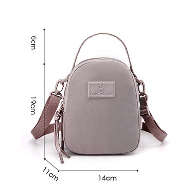 Umhängetasche mit dreifachem Reißverschluss für Damen, wasserdichte Mini-Reisehandtasche