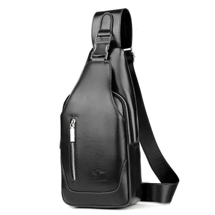 Diebstahlsichere Vintage-Schultertasche für Herren mit USB-Ladeanschluss