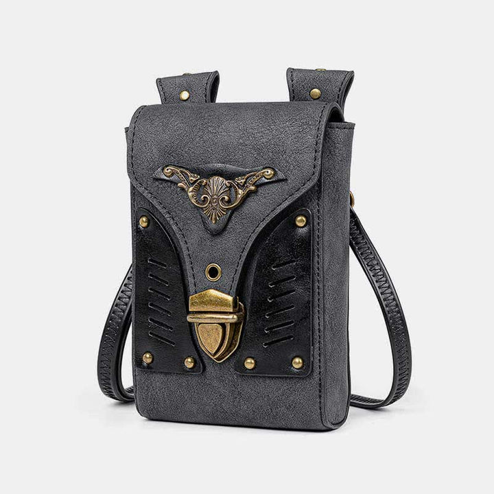 Steampunk kleine Umhängetasche Schultertasche Handytasche mit Gürtelschlaufe