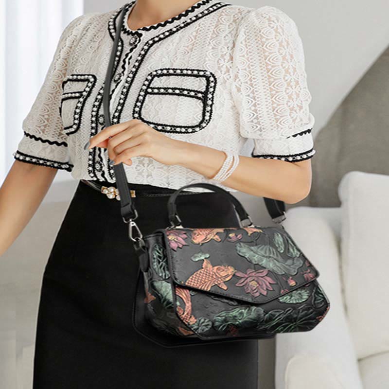 Tasche mit Henkel für Damen, große Kapazität, Umhängetasche mit ethnischer Prägung - image 2