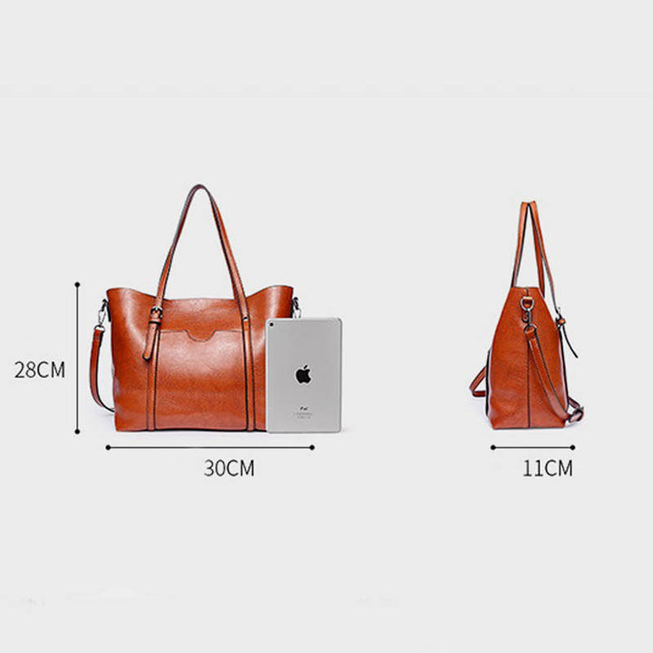 Große Tragetasche im Vintage-Stil mit großer Kapazität und Volltonfarbe