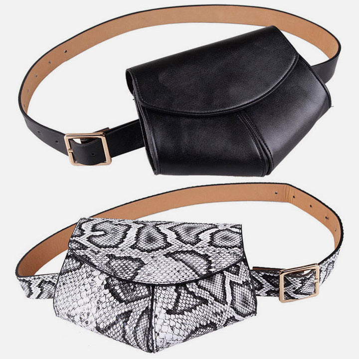 Gürteltasche aus Schlangenhautleder für Damen, veganes Leder