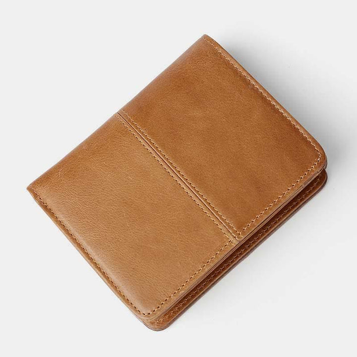 Herren Geldbörse aus echtem Leder mit RFID-Schutz, kurze Geldbörse