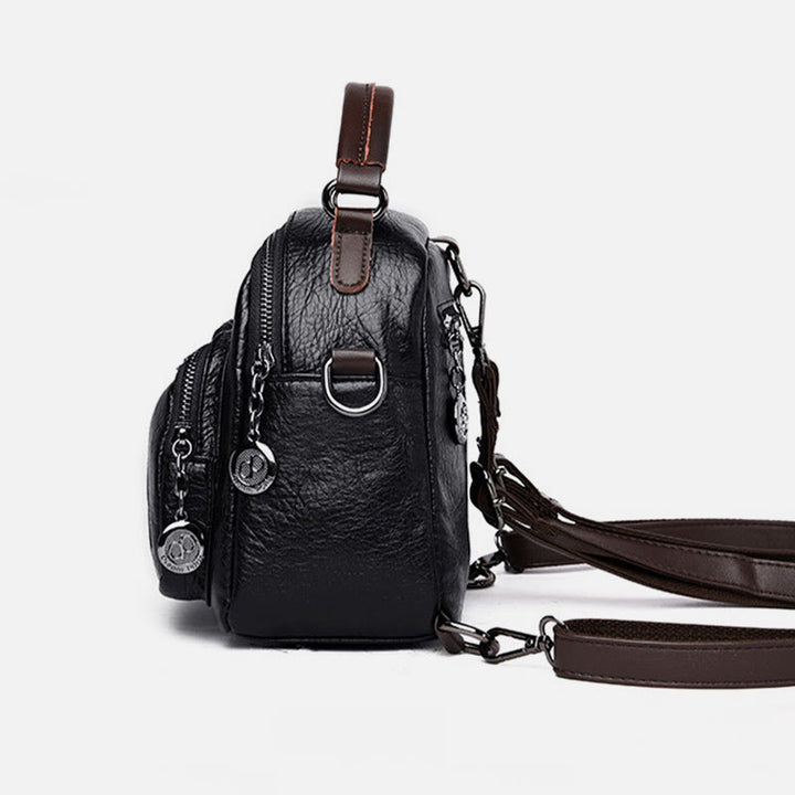Multifunktionale, weiche Umhängetasche aus Kunstleder, umwandelbarer Rucksack - image 8