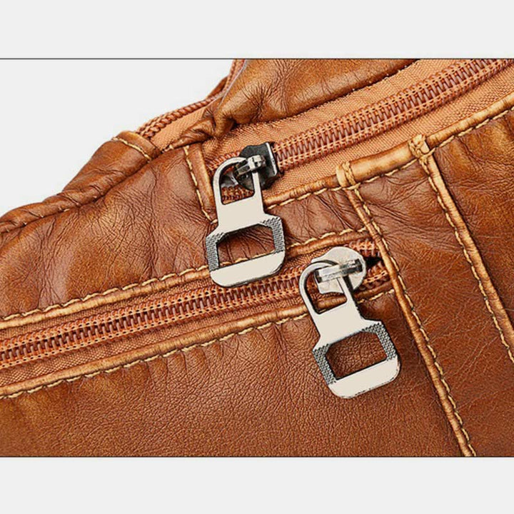 Gürteltasche für Damen, Braun, Tagesrucksack, Umhängetasche mit großem Fassungsvermögen