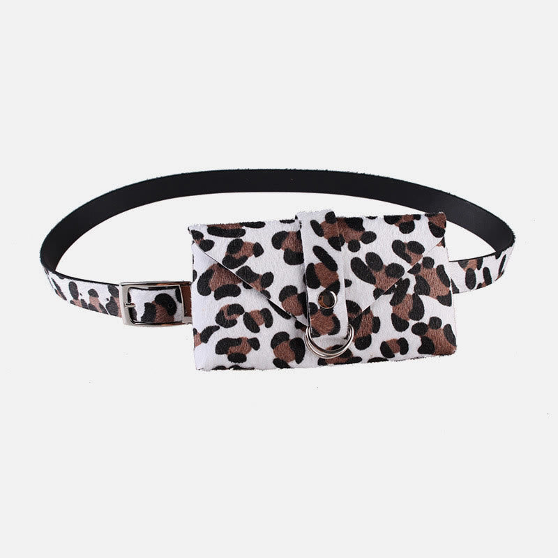 Leopardenmuster-Hüfttasche für Damen, Gürteltasche aus künstlichem Pferdehaar