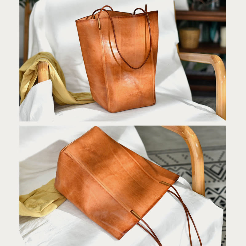 Handgemachte Einkaufstasche für Frauen große Kapazität Retro einfache Tasche