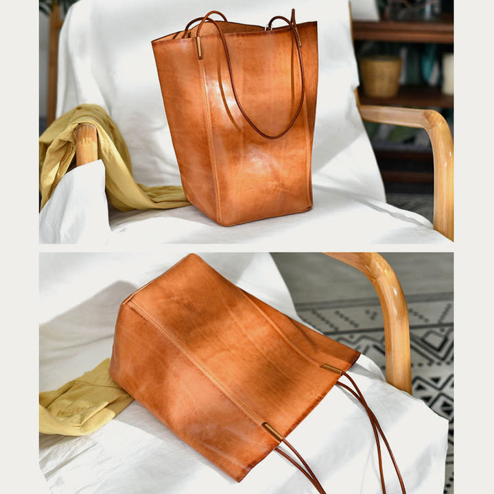 Handgemachte Einkaufstasche für Frauen große Kapazität Retro einfache Tasche