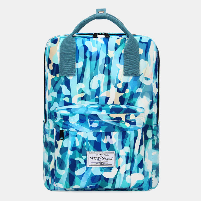Mehrfarbig bedruckter Laptop-Rucksack, 15,6 Zoll, College-Schule, Büchertasche, Reise-Tagesrucksack