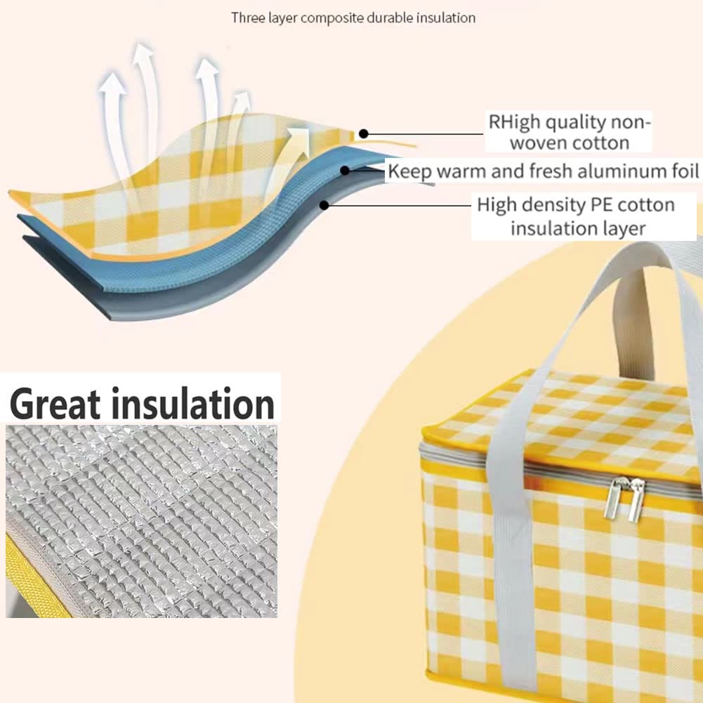 Kühltasche für Ausflüge, Reisen, Picknickkorb aus verdickter Aluminiumfolie