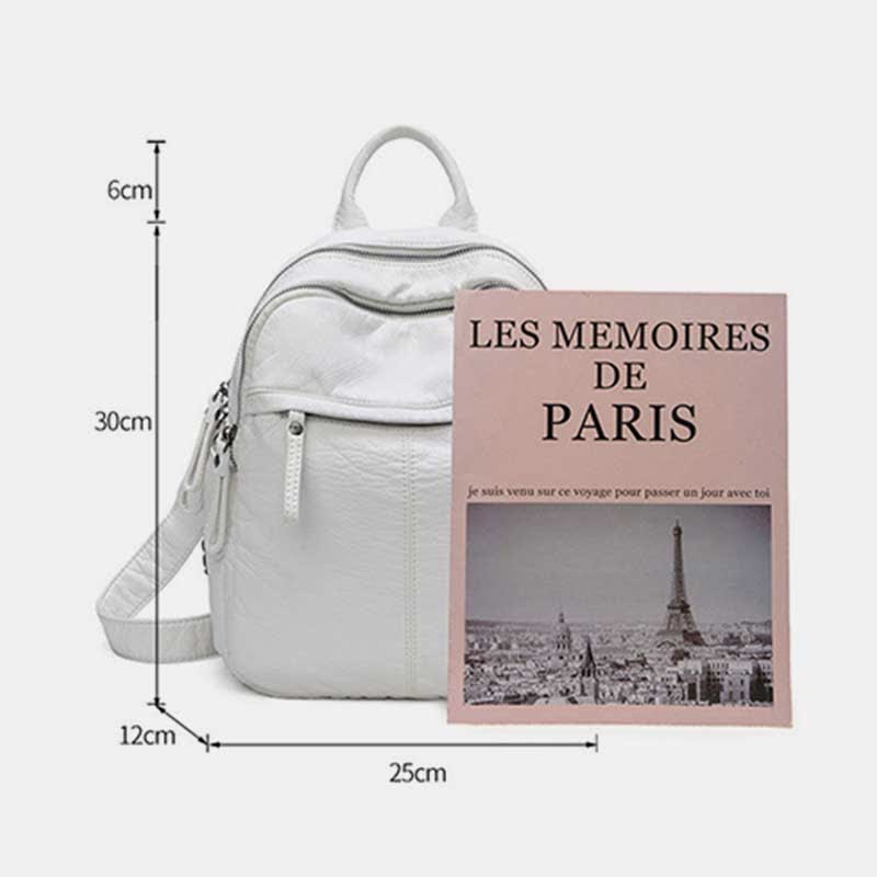 Weicher Lederrucksack für Damen, modischer Designer-Reise-Tagesrucksack für Damen