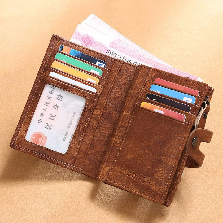 RFID Leder Retro Multifunktionale Geldbörse