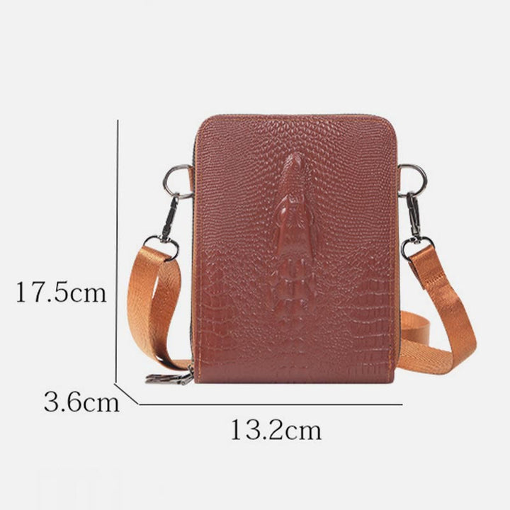 Handytasche mit abnehmbarem Riemen für Damen, Umhängetasche aus geprägtem Leder