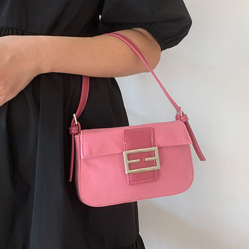 Umhängetasche für Damen, Vintage, mattrosa, elegante Handtasche