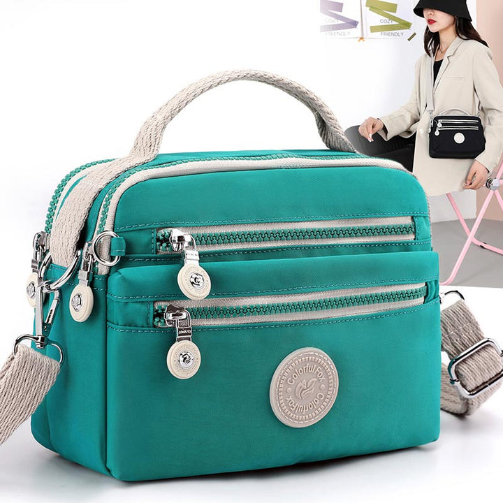 Leichte Handtasche aus Nylon mit mehreren Taschen, kleine Umhängetasche
