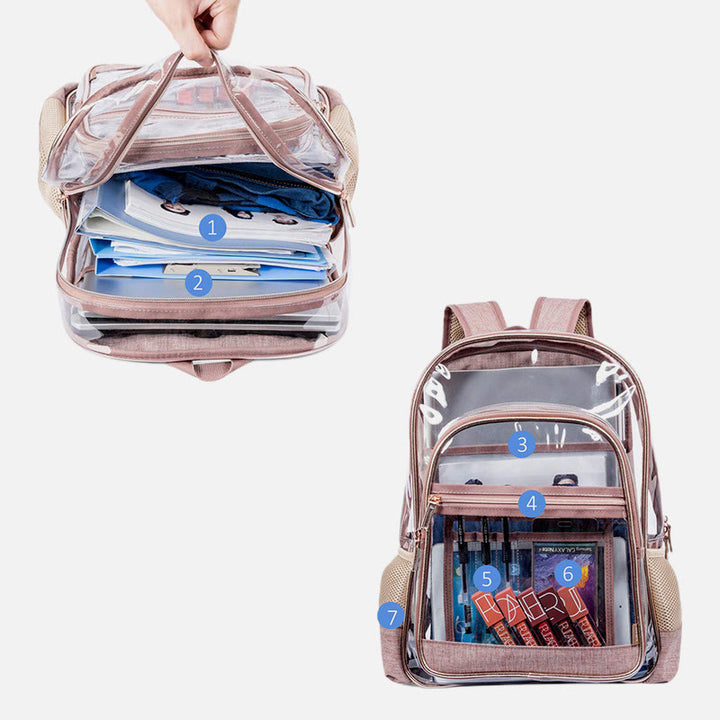 Rucksack für Frauen einfacher PVC transparenter Jelly Teenager Day Pack