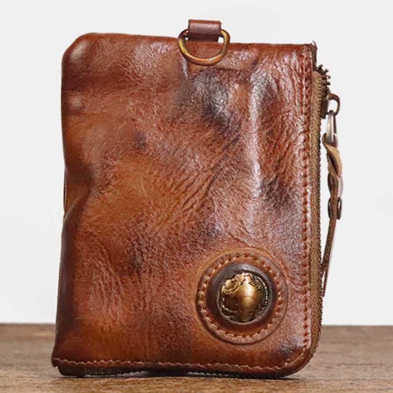 Geldbörse für Herren, multifunktional, weiches Leder, Vintage, täglicher Reißverschluss - image 19