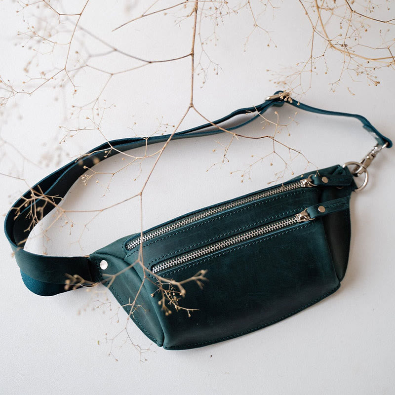 Gürteltasche für Damen und Herren, Outdoor, Hüfttasche mit Doppelreißverschluss, Brusttasche