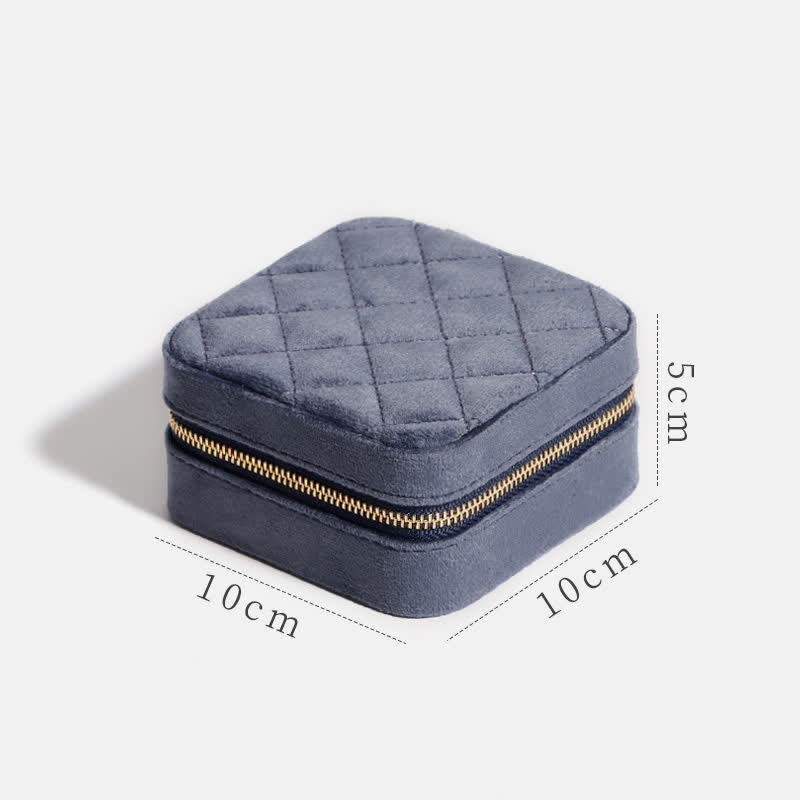 Aufbewahrungstasche für Damen, luxuriös, mit Spiegel, Mini-Schmuckkästchen - HellStahlBlau - Kleiner Spiegel - image 9