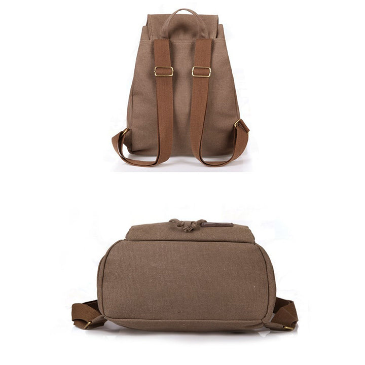 Canvas-Rucksack für Damen und Mädchen, Vintage-Stil, mit Kordelzug, für die Schule, Reisen