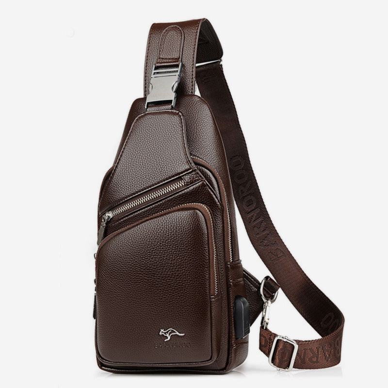 Diebstahlsichere Schultertasche mit großer Kapazität und USB-Aufladung