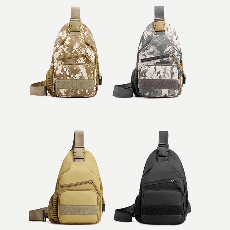 Schultertasche für Herren aus Canvas, lässig, sportlich, große Brusttasche