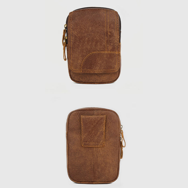 Gürteltasche für Herren, für den täglichen Gebrauch im Freien, Retro-Gürtelschlaufen aus echtem Leder